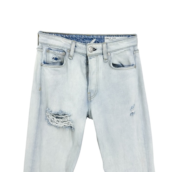 RAG & BONE Jeans Maya High Rise Slim Destroyed Hem Blue - Picture 4 of 8